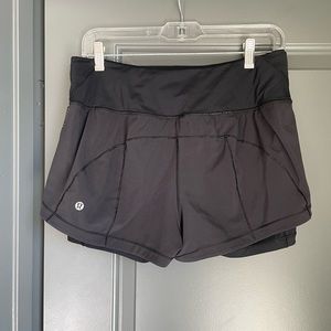 Lululemon Break Free Short Black 2.5 inch Double Layer